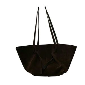 Handmade brand new with a tag in the bag Elegant Brown Suede Tote Bag